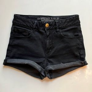 American Eagle Black Super Stretch High Rise Shorts: Size 4